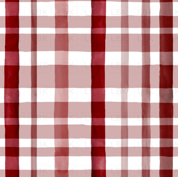 Dusty Blush And Cranberry Watercolor Plaid