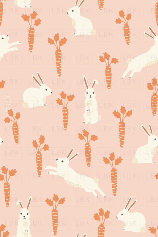Easter Bunnies And Carrots In Pink Papaya