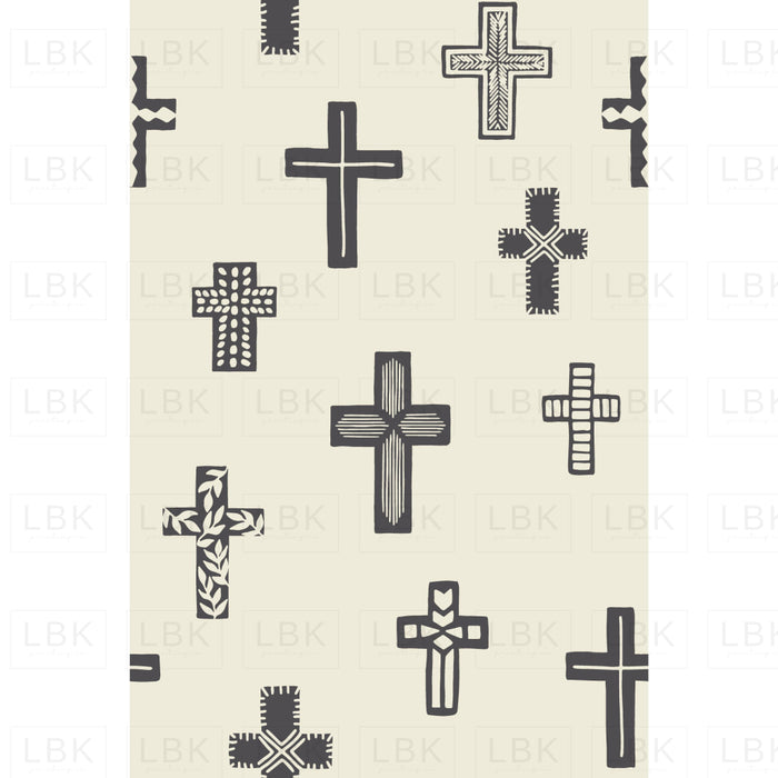 Easter Cross Gray Charcoal And Cream