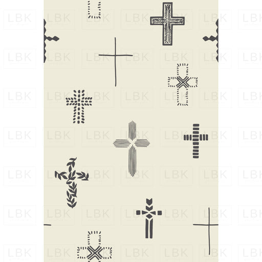 Easter Cross Gray Charcoal On Cream
