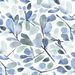 Faded Watercolor Leaves - Blue