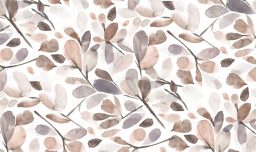 Faded Watercolor Leaves-Neutral Tan