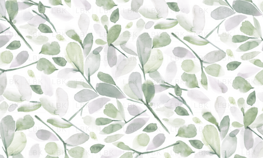 Faded Watercolor Leaves - Spring Green