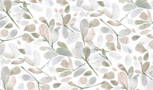 Faded Watercolor Leaves - Warm Grey