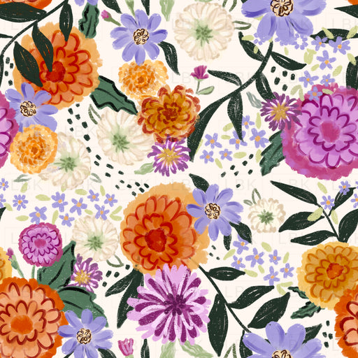 Fall floral on white