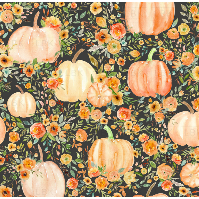 Fall Pumpkin Forest On Charcoal Black