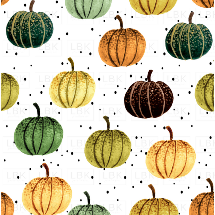 Fall Pumpkins Black Dots