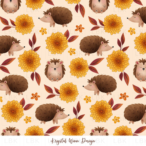 Fall Yall Floral Hedgehogs Cream