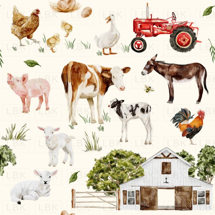 Farm Animal Friends On Cream