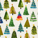 Festive Christmas Trees On Satin Linen