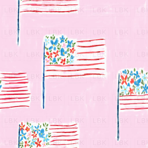 Floral Flag On Pink