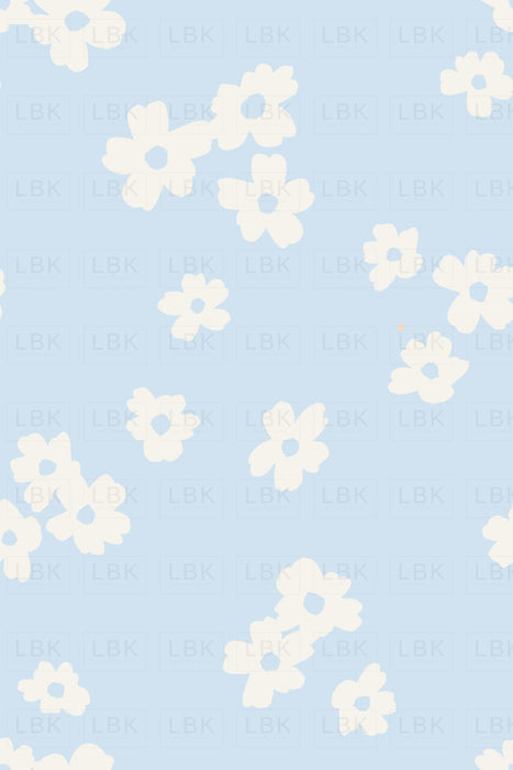 Floral On Pastel Blue