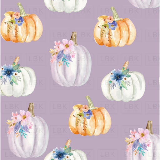 Floral Pumpkins On Lavender