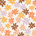 Flowers Floral In Tangerine Cocoa Brown Yellow Pink Pastel Lilac