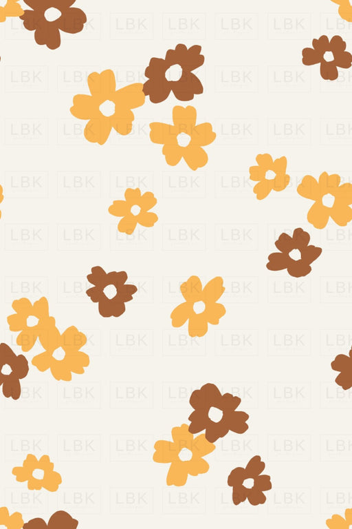 Flowers In Cocoa Brown And Amber Yellow