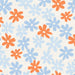 Flowers In Tangerine And Blue