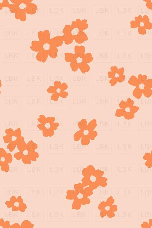 Flowers In Tangerine On Pink