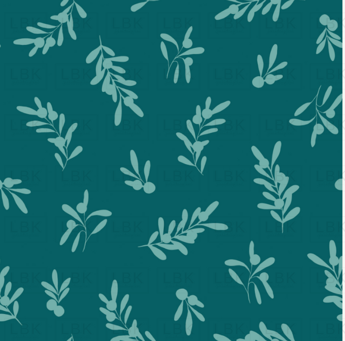 Forest And Frost Winter Tonal Sprigs Teal