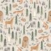 Forest Woodland Animals- Beige Linen