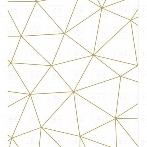 Geometric Mosaic In Gold And White