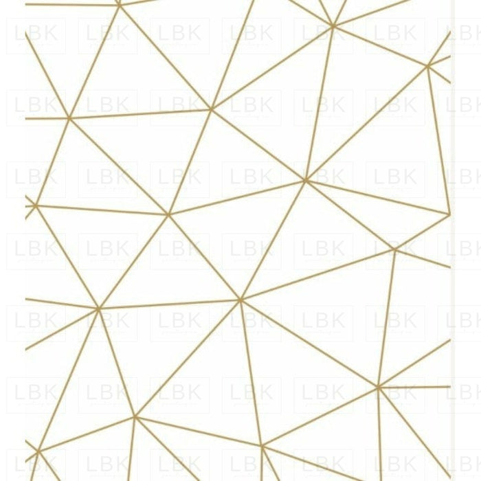 Geometric Mosaic In Gold And White