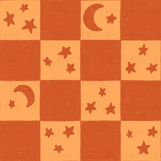 Ghost Girl Starry Check - Orange