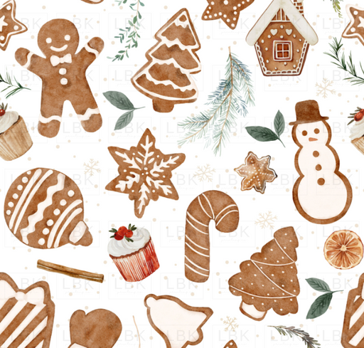 Gingerbread Christmas Cookies On White