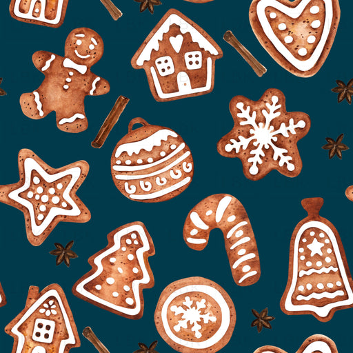 Gingerbread Cookies On Cyprus Teal