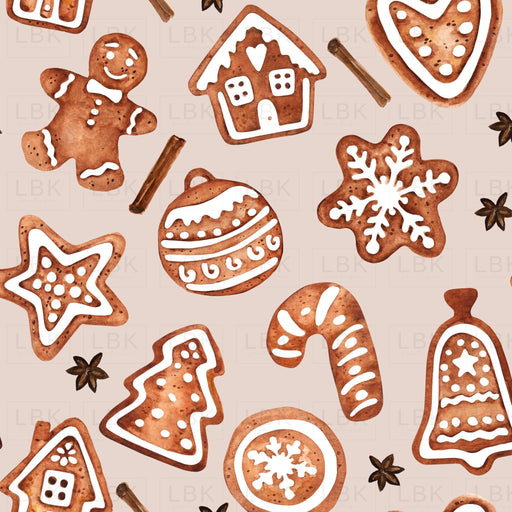 Gingerbread Cookies On Dusty Beige
