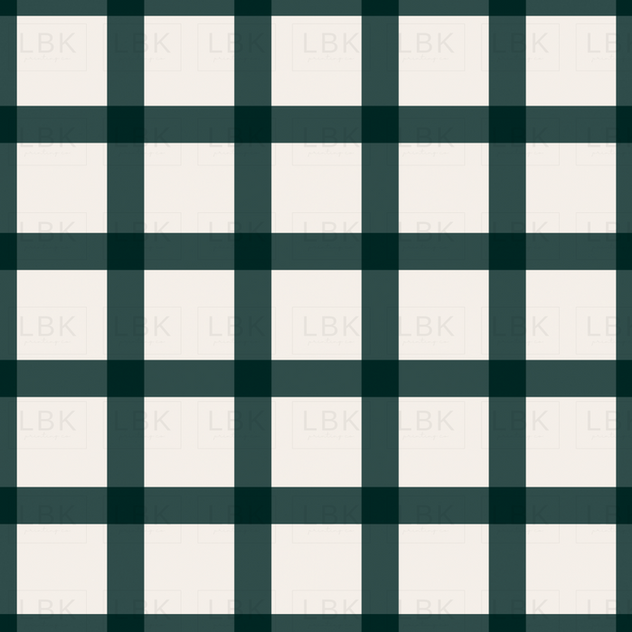 Gingham Emerald Cream