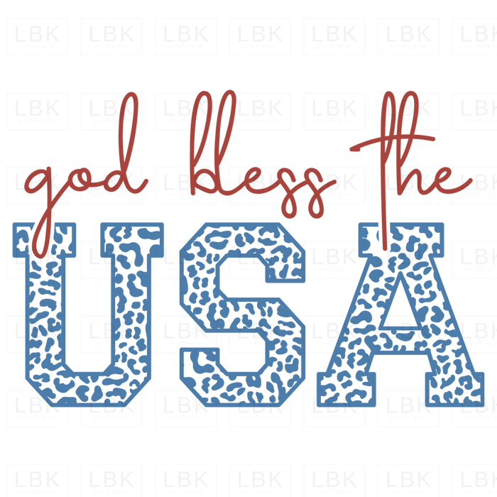 God Bless The Usa - Red And Blue Leopard