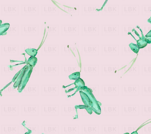 Grasshopperpatterntealfillpink