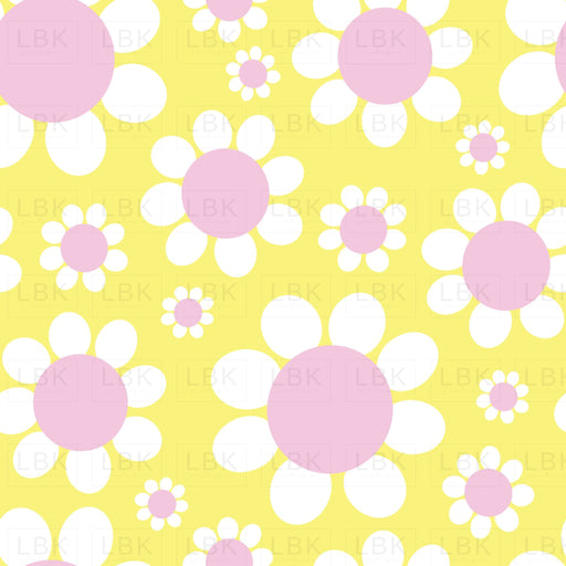 Groovy Flowers On Yellow