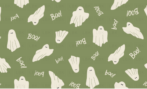 Halloween Boo Ghosts On Green