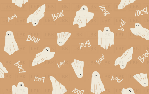 Halloween Boo Ghosts On Light Brown