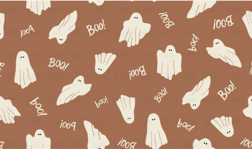 Halloween Boo Ghosts On Russet Brown