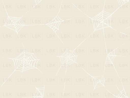Halloween Fabric Spiderwebs In Bone And White