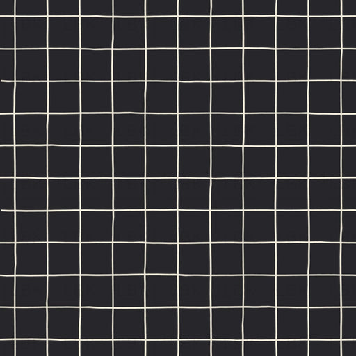 Halloween Grid Off White On Charcoal Black