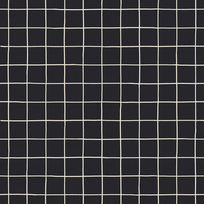 Halloween Grid Off White On Charcoal Black