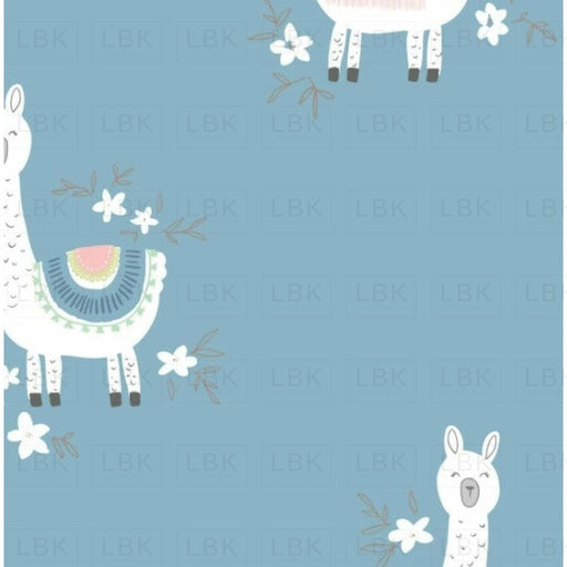 Happy Llama On Blue