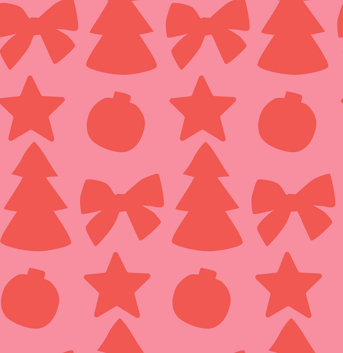 holiday red on pink 15 in repeat