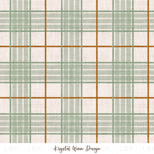 Home For Christmas Plaid Cream And Sage