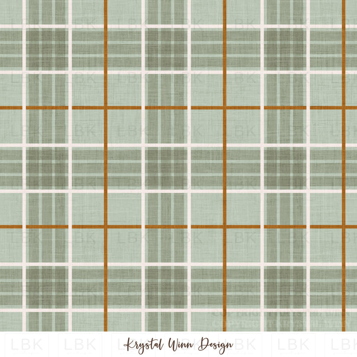 Home For Christmas Plaid Sage