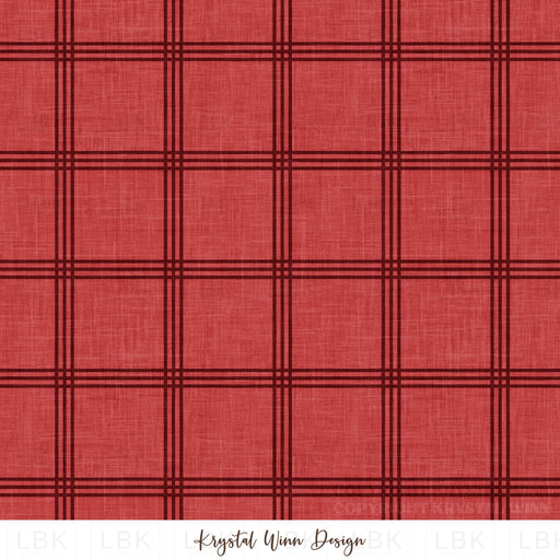 Home For Christmas Simple Plaid Red