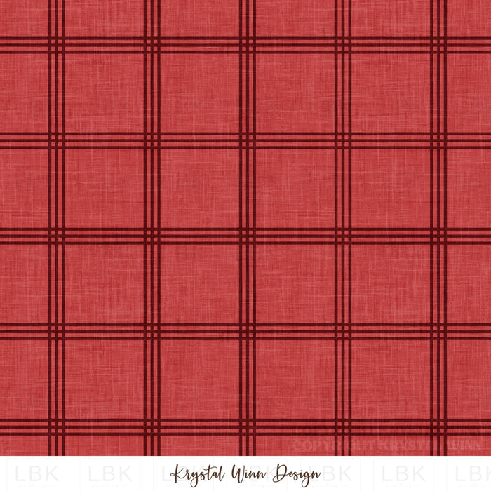 Home For Christmas Simple Plaid Red