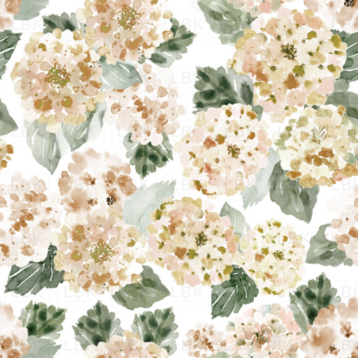 Hydrangea Watercolor In Peach Blush Copper