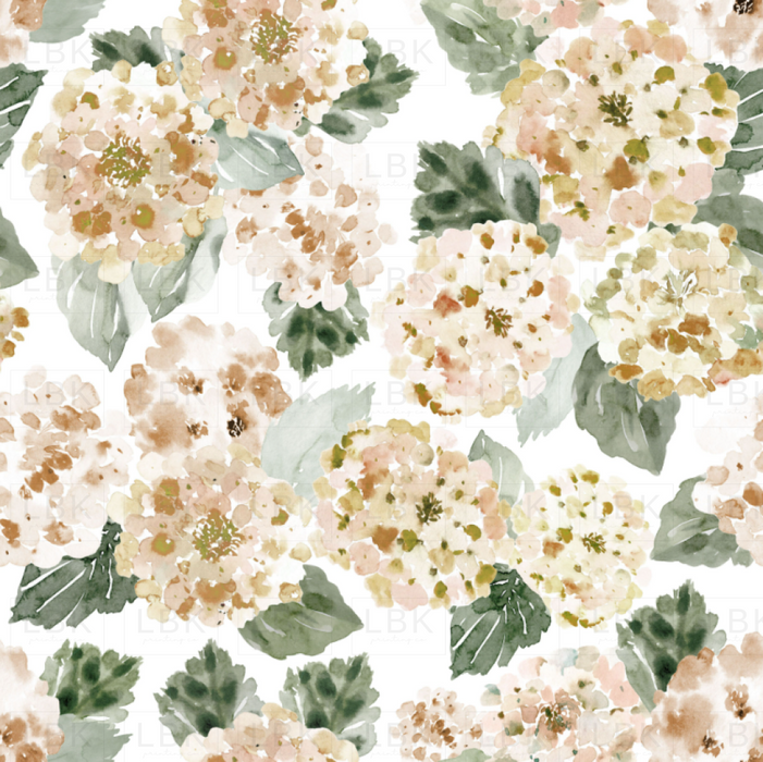 Hydrangea Watercolor In Peach Blush Copper