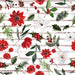 Jolly Christmas Florals On Dusty Blush Stripes