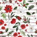 Jolly Christmas Florals On Dusty Blush Stripes