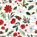 Jolly Christmas Florals On Minty Sage Stripes